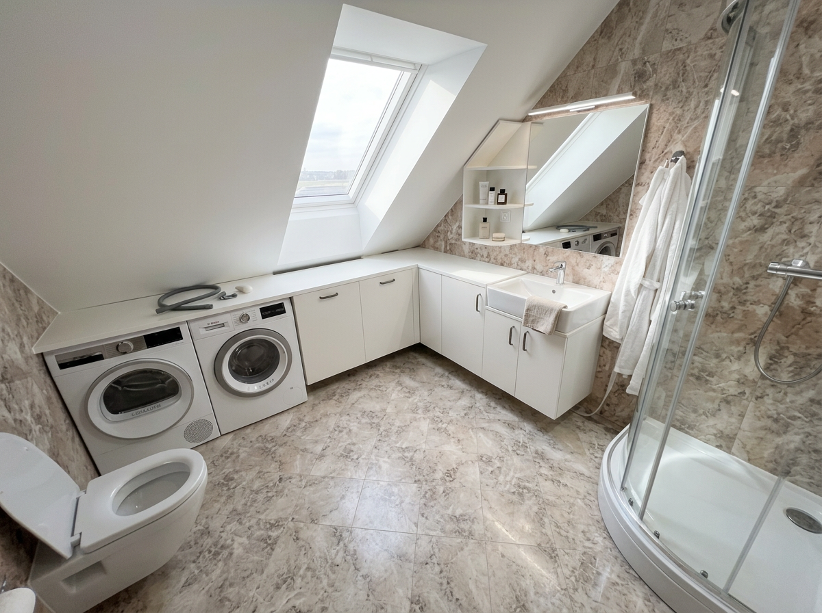 Modern space-efficient bathroom